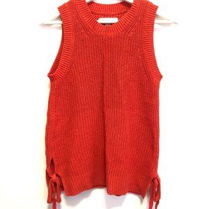 LOFT Sleeveless neat top in red with side ties
